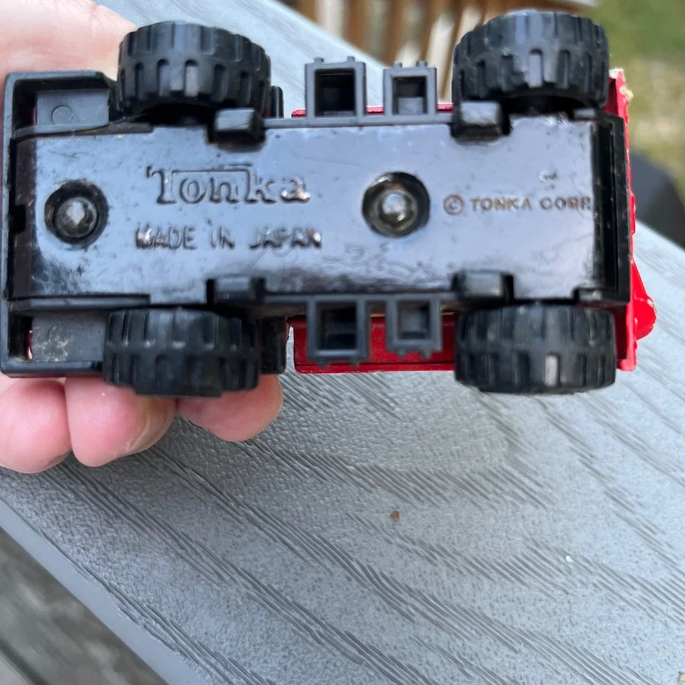 Vintage 1970 Tonka Cement Mixer Truck Red Diecast Made in Japan 3.5 Inch